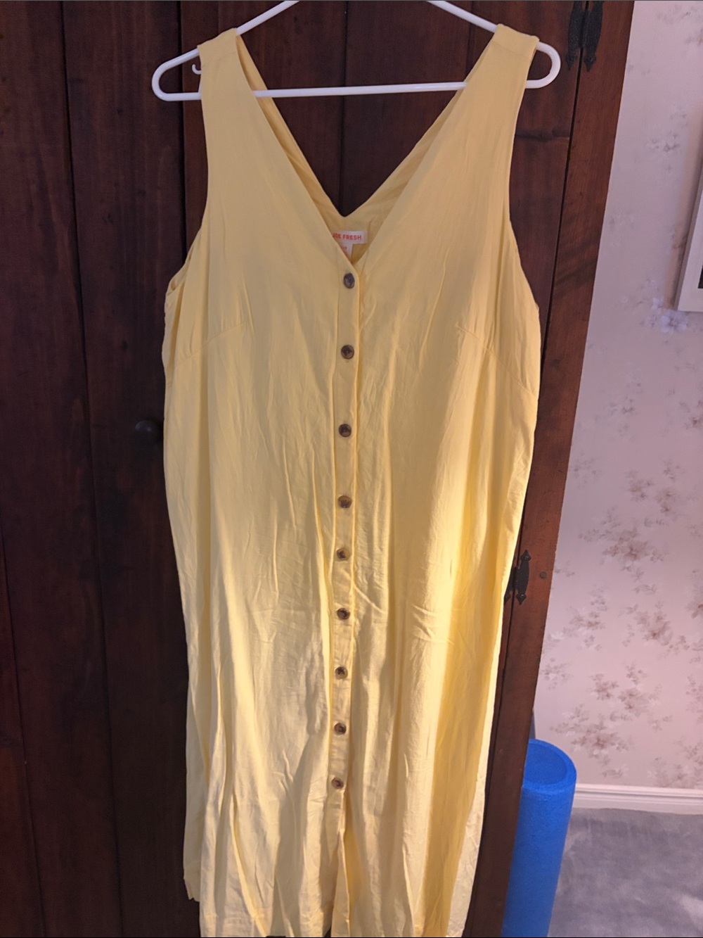 Joe Fresh Yellow Button-Front Midi Dress